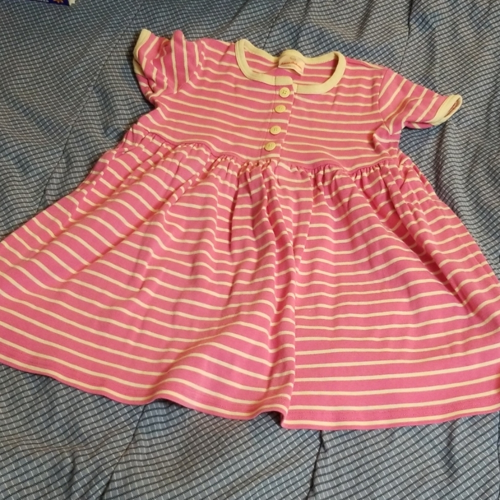 Pink and yellow striped dress